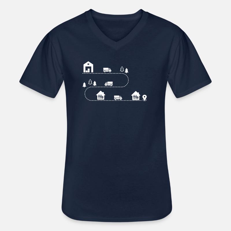 Paketdienst - Männer-T-Shirt mit V-Ausschnitt - Navy