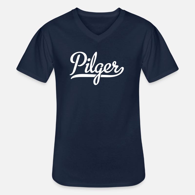 Pilger - Männer-T-Shirt mit V-Ausschnitt - Navy