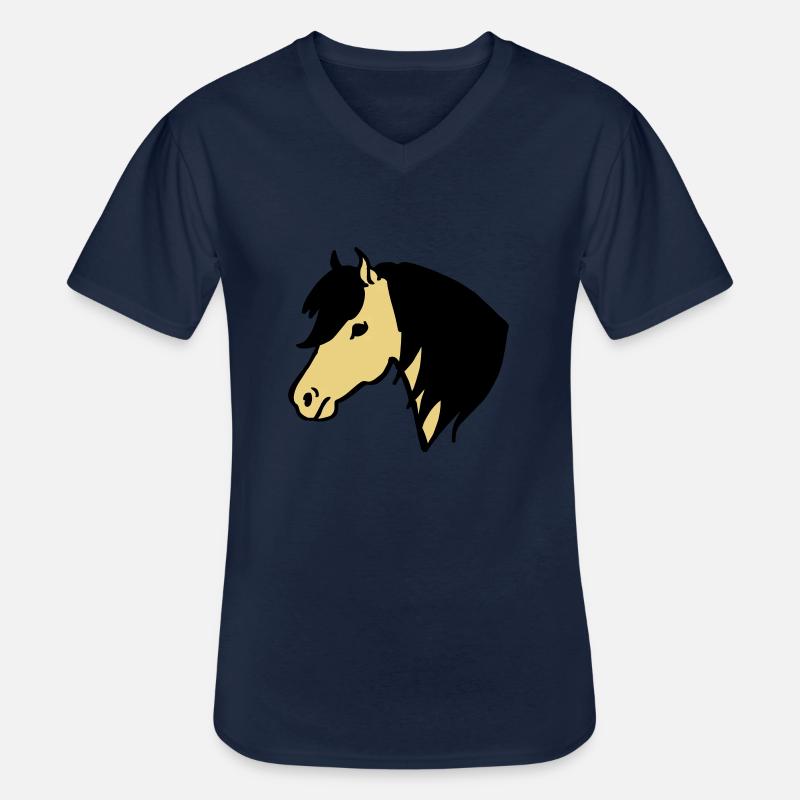 Pony Pferdchen - Männer-T-Shirt mit V-Ausschnitt - Navy