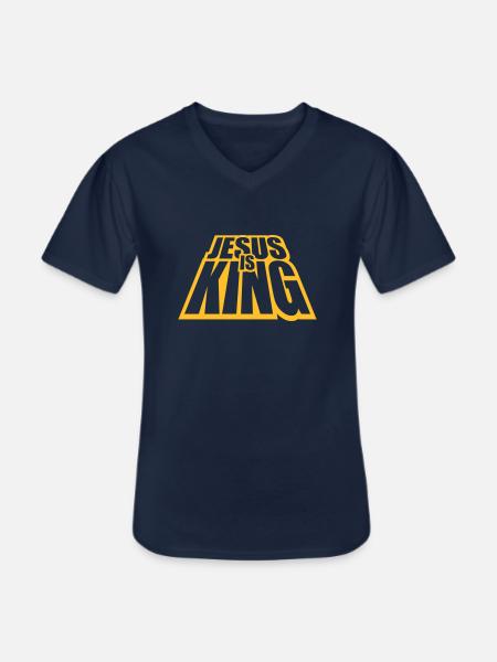 jesus is king quote - Men's V-Neck T-Shirt - navy