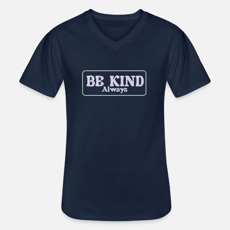 SEI IMMER FREUNDLICH - Männer-T-Shirt mit V-Ausschnitt - Navy