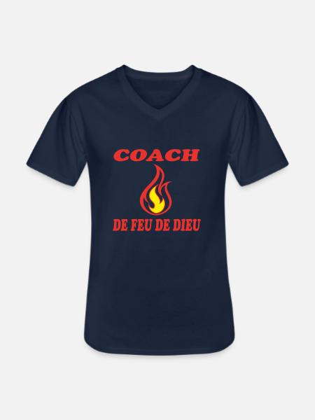COACH DE FEU DE DIEU - T-shirt col V Homme - marine