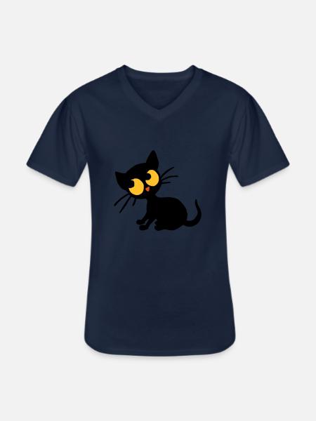 Kitten Georgie - Men's V-Neck T-Shirt - navy