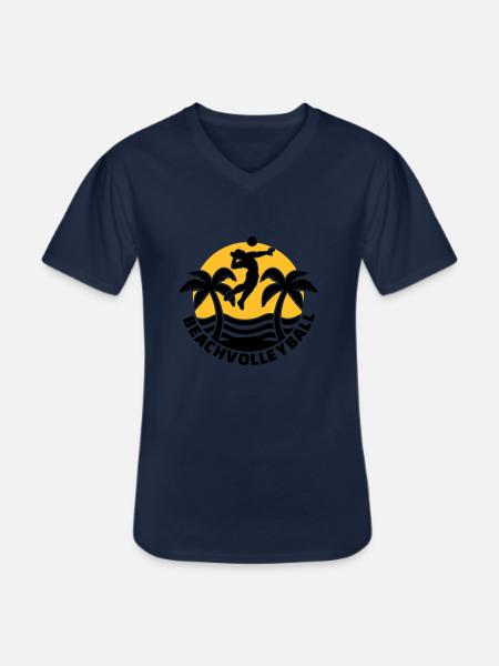 Beachvolleyball - Männer-T-Shirt mit V-Ausschnitt - Navy