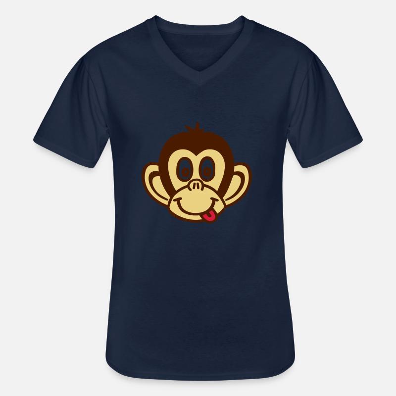 Affe - Männer-T-Shirt mit V-Ausschnitt - Navy