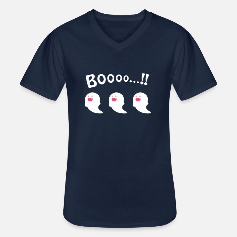 Booo Geist - Männer-T-Shirt mit V-Ausschnitt - Navy