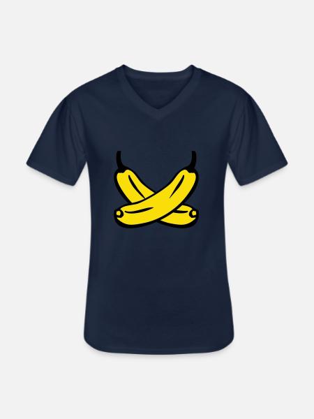 Bananen - Männer-T-Shirt mit V-Ausschnitt - Navy