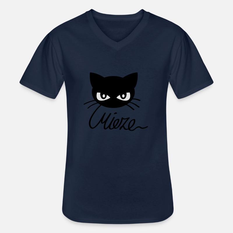 Mieze - Katze - Männer-T-Shirt mit V-Ausschnitt - Navy