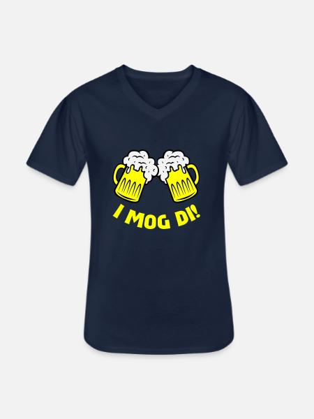 beer i mog di - Men's V-Neck T-Shirt - navy
