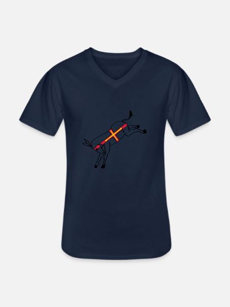 guernseydonkey - Men's V-Neck T-Shirt - navy