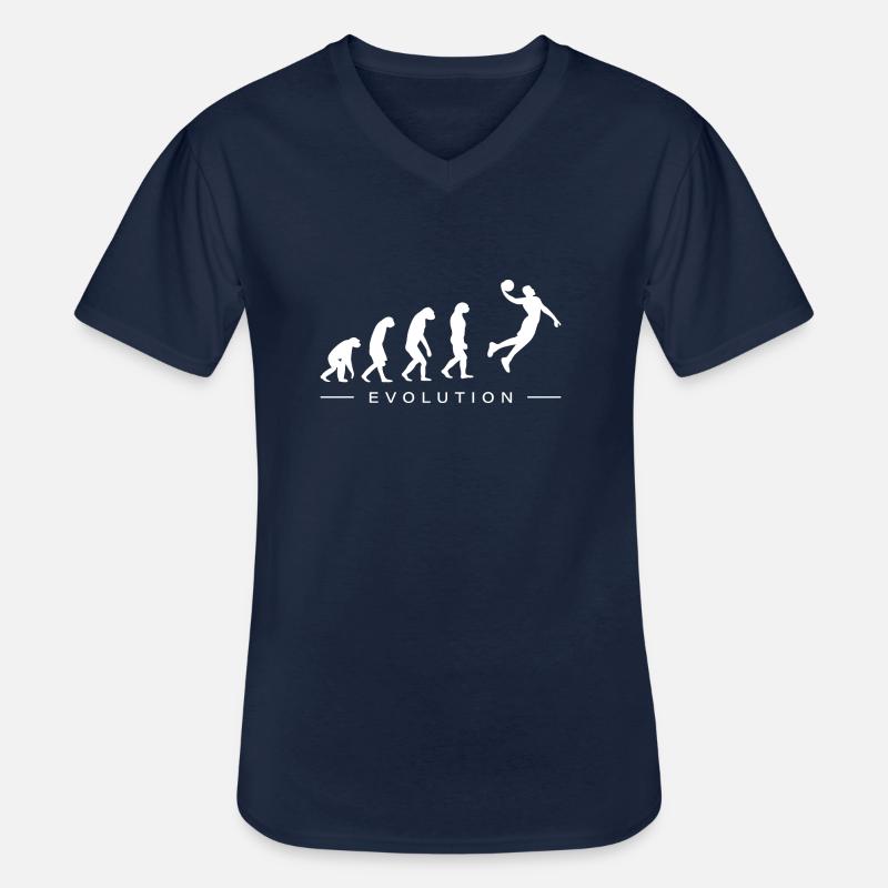 Basket-ball evolution de basket-ball - T-shirt col V Homme - marine