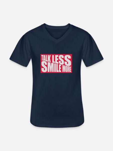 talk less smile more - Men's V-Neck T-Shirt - navy