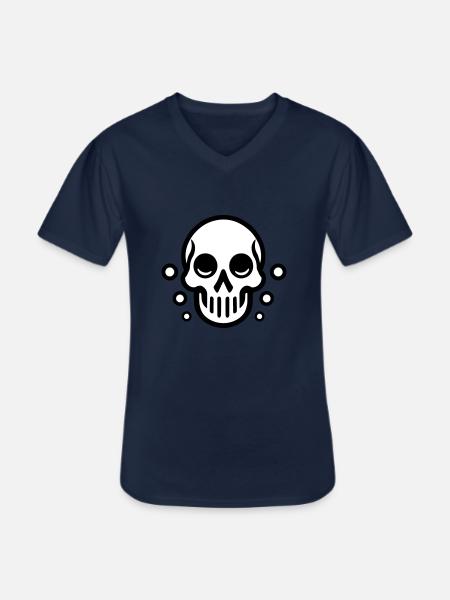 Bubble Skull - Comic Design - Men's V-Neck T-Shirt - navy
