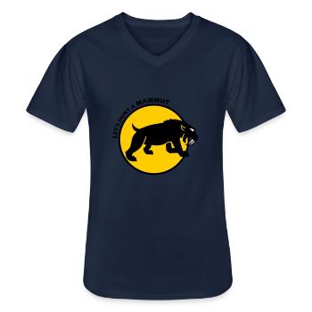 Saber-tooth tiger - Men's V-Neck T-Shirt - navy - Front - AI Model Male 178 dark (178cm)