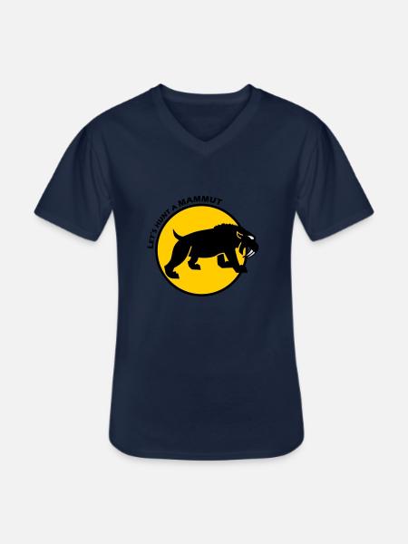 Saber-tooth tiger - Men's V-Neck T-Shirt - navy