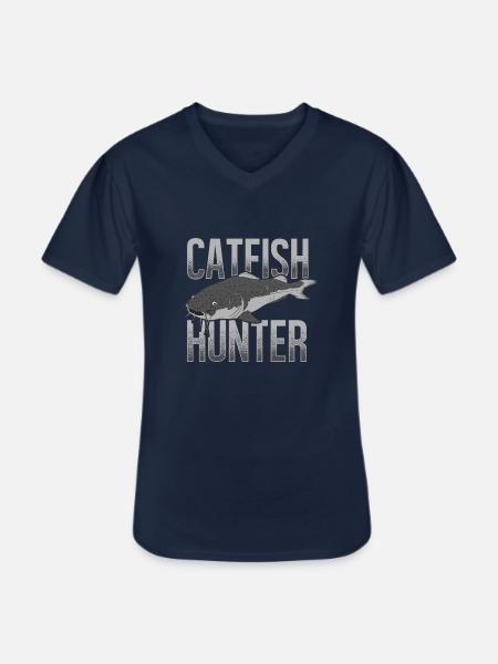 Catfish Chasseur Catfish Catfish Pêche au poisson-chat - T-shirt col V Homme - marine