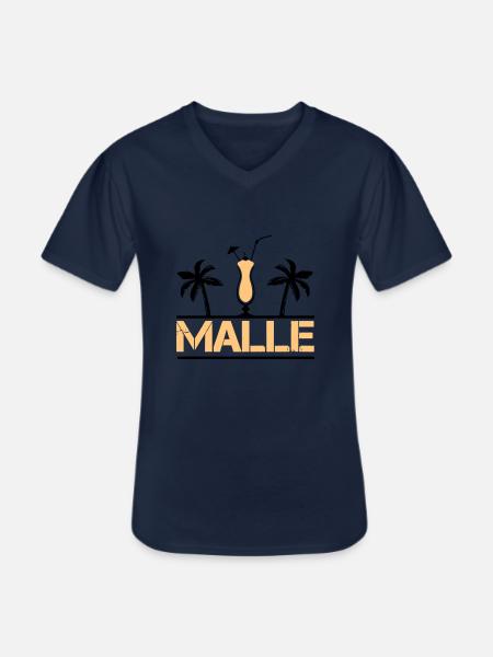 malle - Men's V-Neck T-Shirt - navy