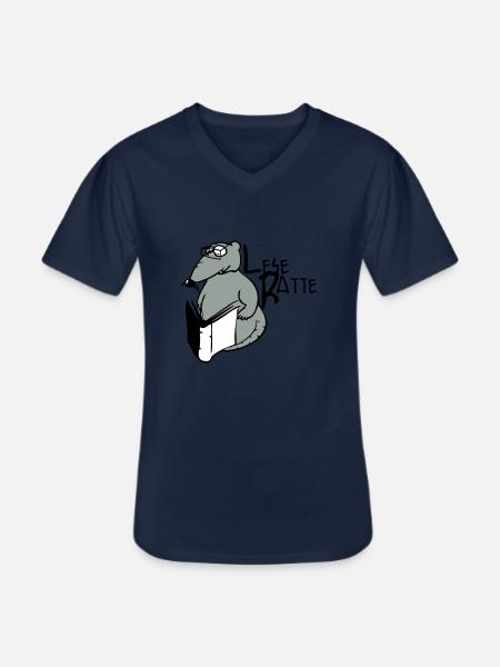 bookworm - Men's V-Neck T-Shirt - navy