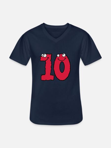Funny 10 ten comic monsters - Men's V-Neck T-Shirt - navy