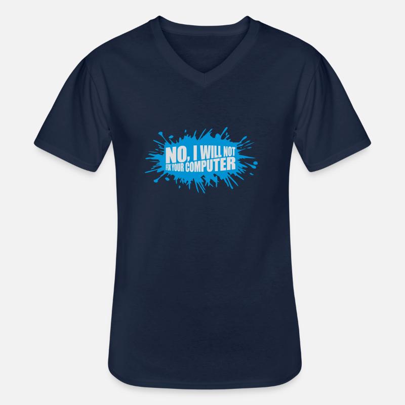 not fix your computer - Männer-T-Shirt mit V-Ausschnitt - Navy