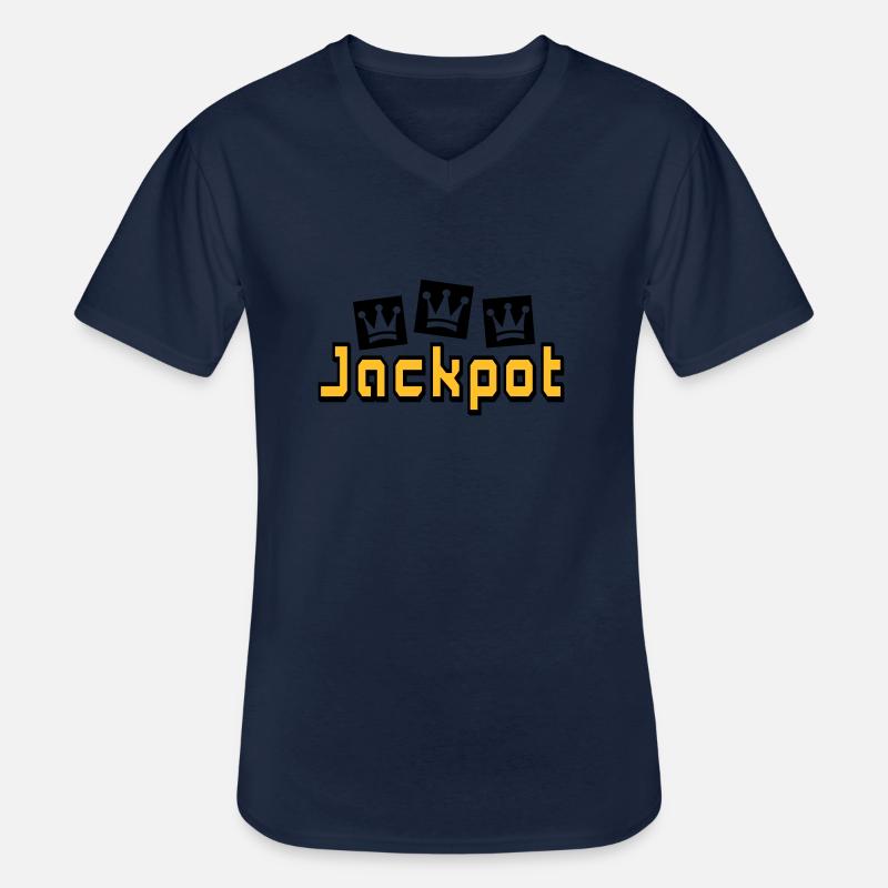 jackpot - Männer-T-Shirt mit V-Ausschnitt - Navy