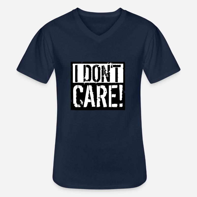 I Dont Care - Männer-T-Shirt mit V-Ausschnitt - Navy