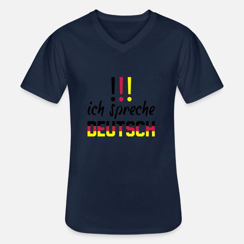 ich_spreche_deutsch - Männer-T-Shirt mit V-Ausschnitt - Navy
