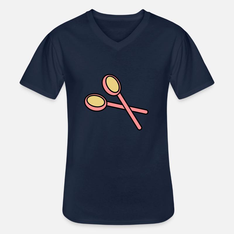 holzloeffel2 - Männer-T-Shirt mit V-Ausschnitt - Navy