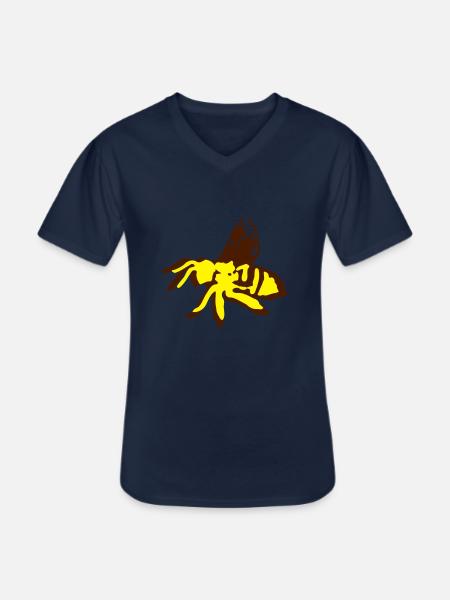 Honey Bee insect art -1 - Men's V-Neck T-Shirt - navy