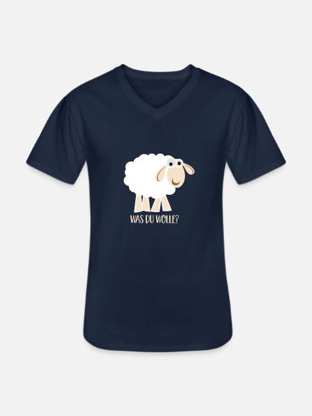 What you want - Men's V-Neck T-Shirt - navy