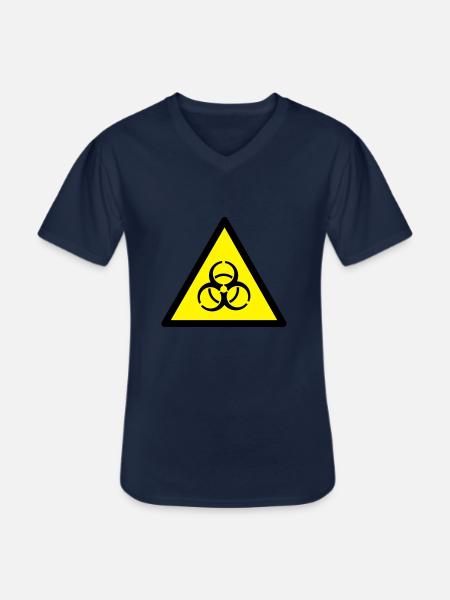 Warnung vor Biogefährung - Männer-T-Shirt mit V-Ausschnitt - Navy