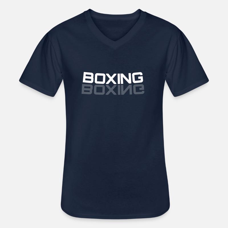 BOXING - Männer-T-Shirt mit V-Ausschnitt - Navy