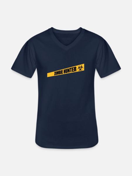 zombie hunter Halloween quote - Men's V-Neck T-Shirt - navy