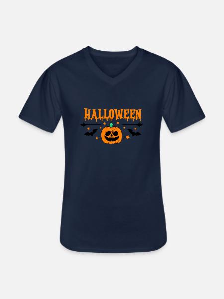 Halloween - Men's V-Neck T-Shirt - navy