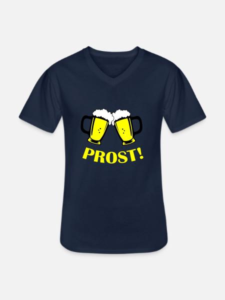 bier prost - Männer-T-Shirt mit V-Ausschnitt - Navy