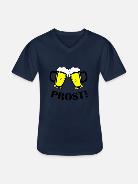 bier prost - Männer-T-Shirt mit V-Ausschnitt - Navy