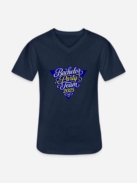 Bachelor Party Team 2025 - Men's V-Neck T-Shirt - navy