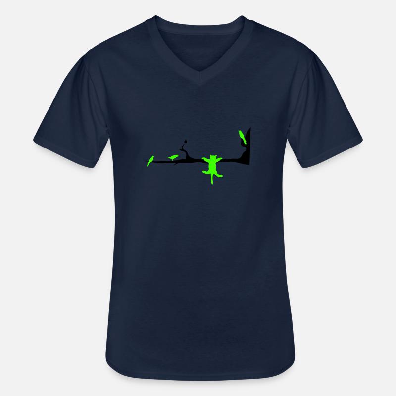 catvogel - Männer-T-Shirt mit V-Ausschnitt - Navy