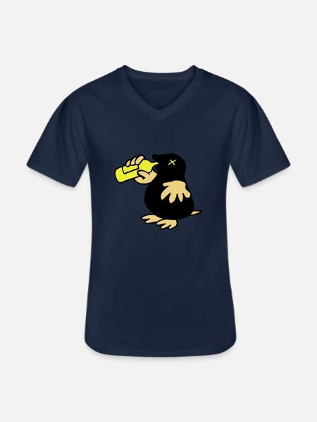 Mole Saufwurf - Men's V-Neck T-Shirt - navy