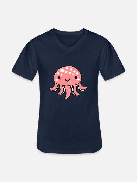 sweet squid - Men's V-Neck T-Shirt - navy
