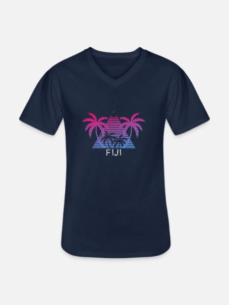 Fiji - Men's V-Neck T-Shirt - navy