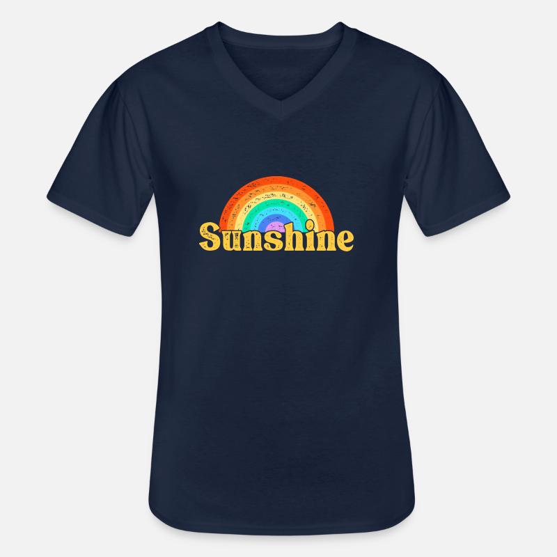 Sunshine Retro - Männer-T-Shirt mit V-Ausschnitt - Navy