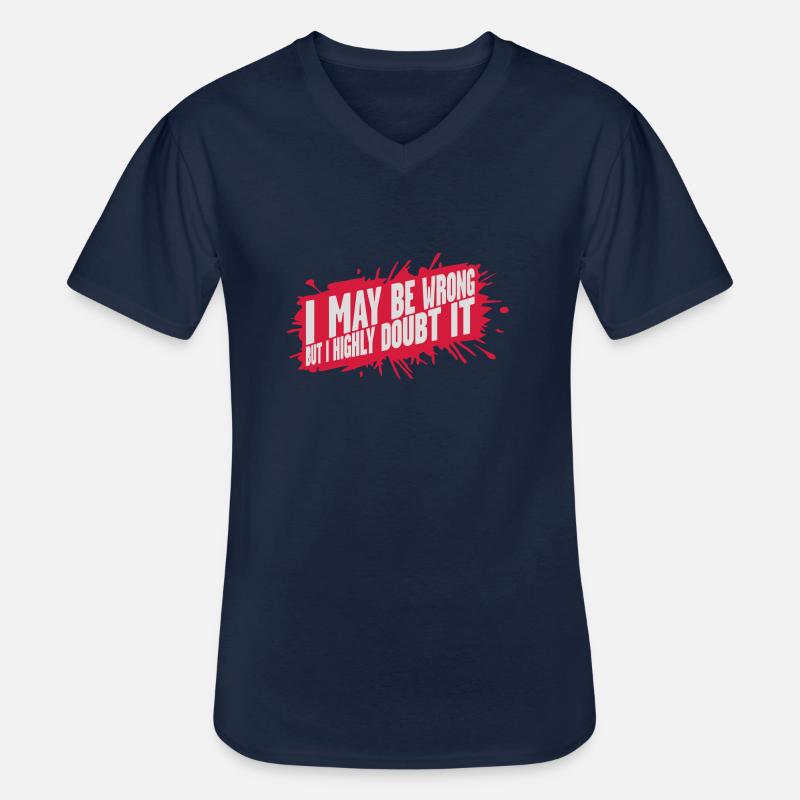 I may be wrong - Männer-T-Shirt mit V-Ausschnitt - Navy