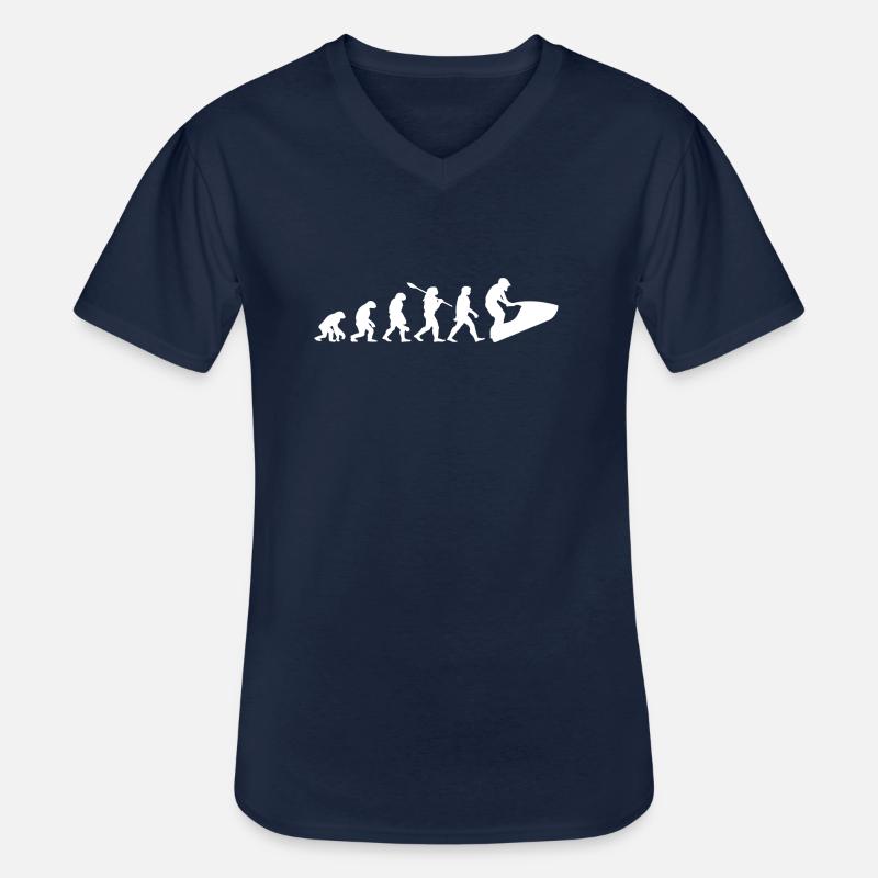 Jetski Evolution - Männer-T-Shirt mit V-Ausschnitt - Navy