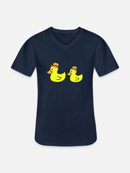 Duck Hat - Men's V-Neck T-Shirt - navy