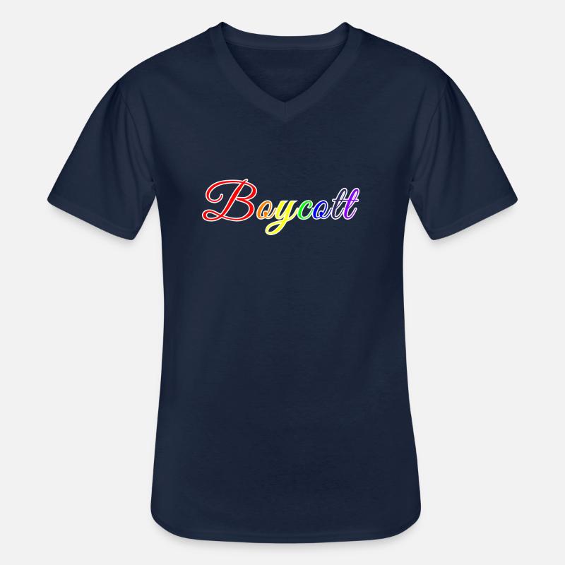 Stilisierter Regenbogen-Boykott - Männer-T-Shirt mit V-Ausschnitt - Navy