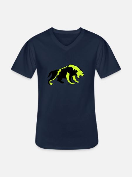 tiger 02 - Männer-T-Shirt mit V-Ausschnitt - Navy