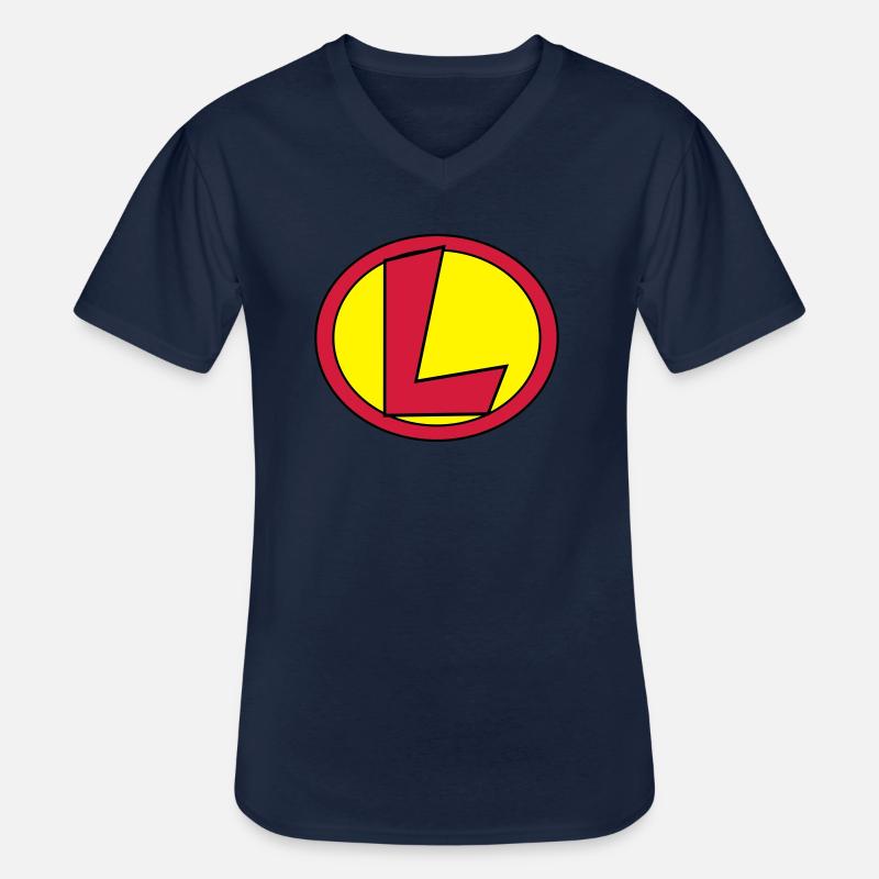 Super, Superheld, Superheldin, Hero, L - Männer-T-Shirt mit V-Ausschnitt - Navy