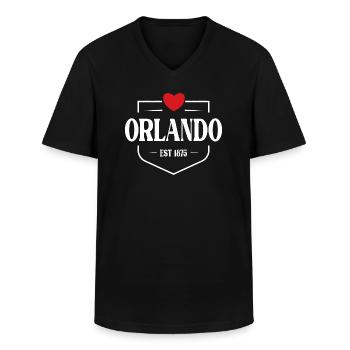 Orlando Floride - T-shirt col V Homme - noir - Devant - AI Model Male 178 dark (178cm)