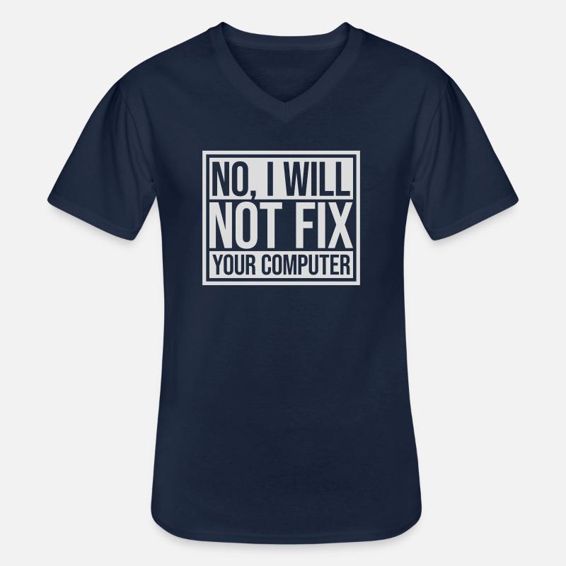 not fix your computer - Men's V-Neck T-Shirt - navy